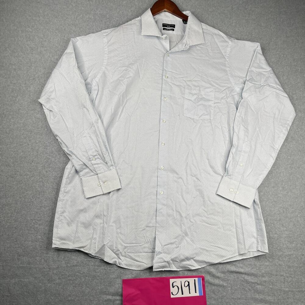 Shaquille O'Neal Shirt 18 White Blue Button Up Long Sleeve Casual Mens